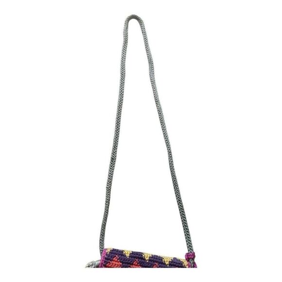 The Sak Multicolored Chevron Design Crochet Bohemian Coquette Crossbody Bag EUC - Picture 4 of 10